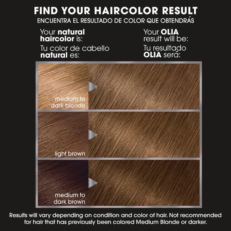 Olia 6 1/2.3 lightest golden brown before after swatch